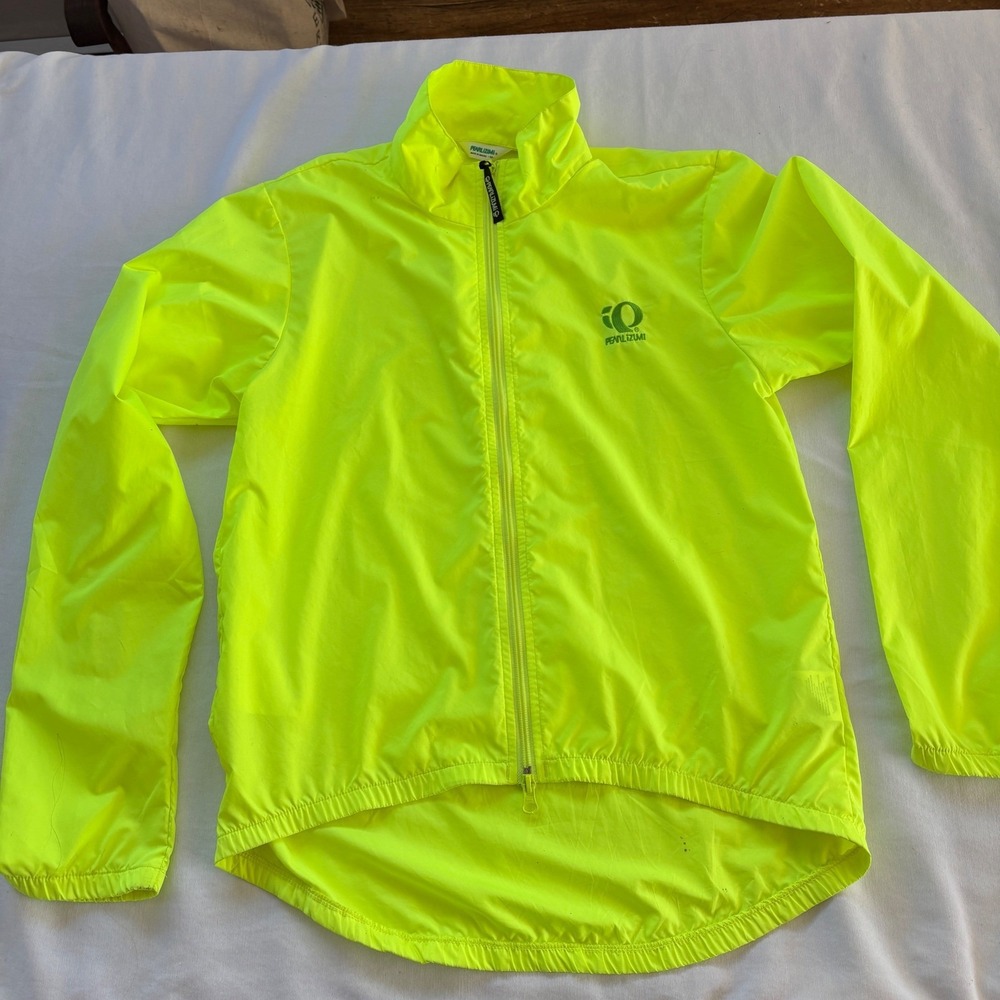 Pearl Izumi Zephrr Cycling Jacket Neon Yellow High Vis Windbreaker Mens Small